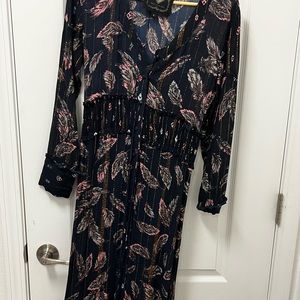 Boho Maxi Dress Feathers